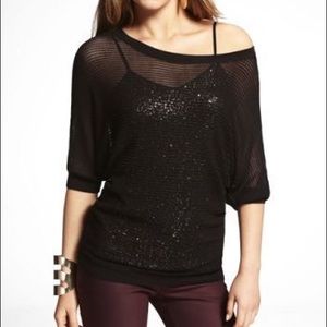 Express Mesh Dolman Sweater
